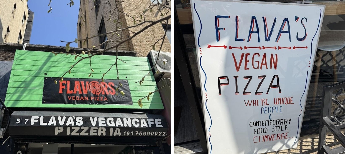 Flava's vegan Pizzeria & Cafe Menu