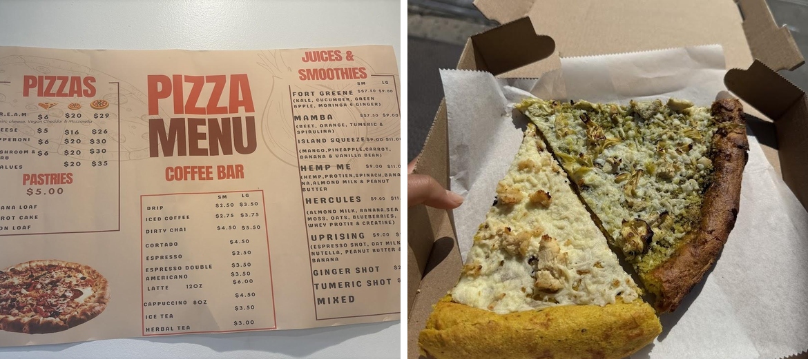 Flava's vegan Pizzeria & Cafe Menu